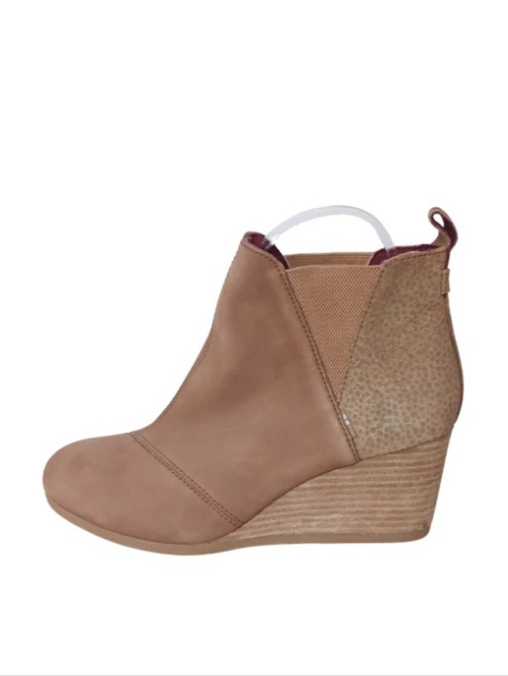 Toms Boots Women's 8.5 Tan Chelsea Wedge Casual Pull-on Ankle Booties